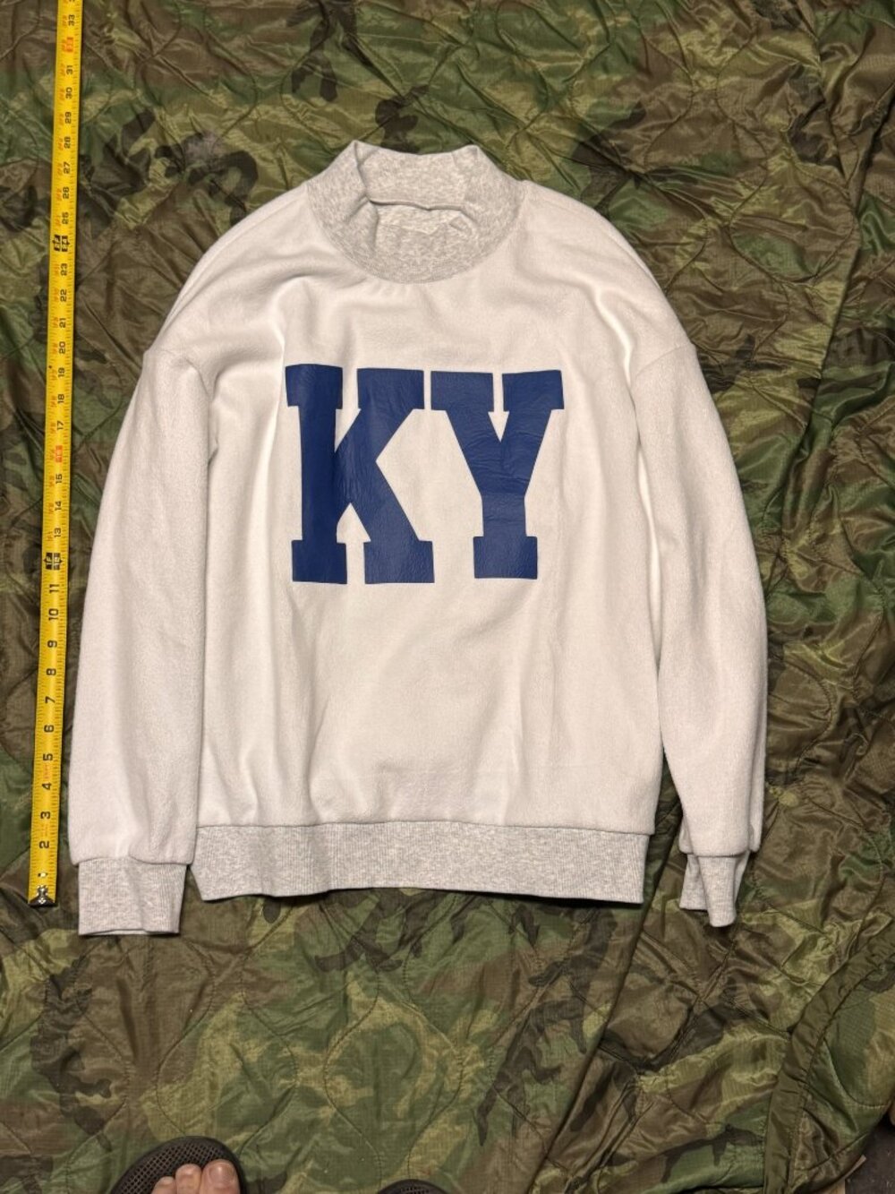 White Crewneck Sweatshirt - KY Print, Women's M
